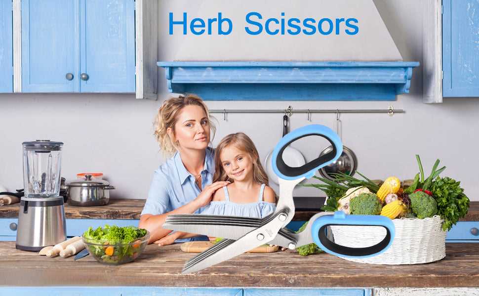Herb Scissors - Food Cutter Chopper (5-Blades)