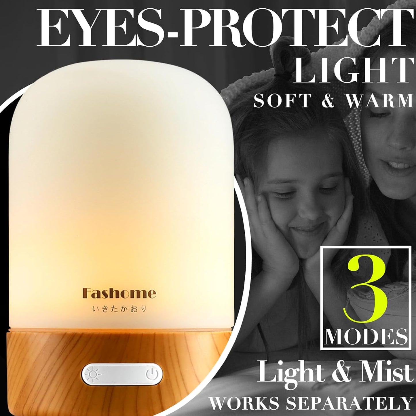 6-in-1 Glass Humidifier with Multiple LED Light Modes