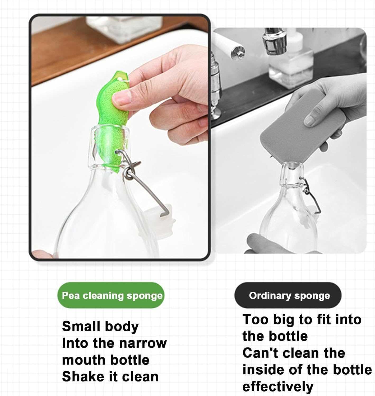 Beans shaped Bottle Cleaning Sponge