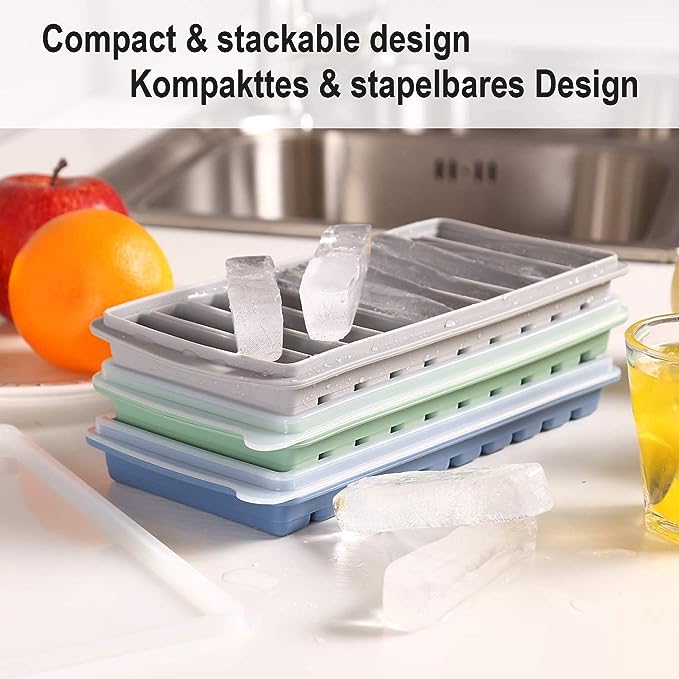 Long Ice Stick Tray Silicone with Lid