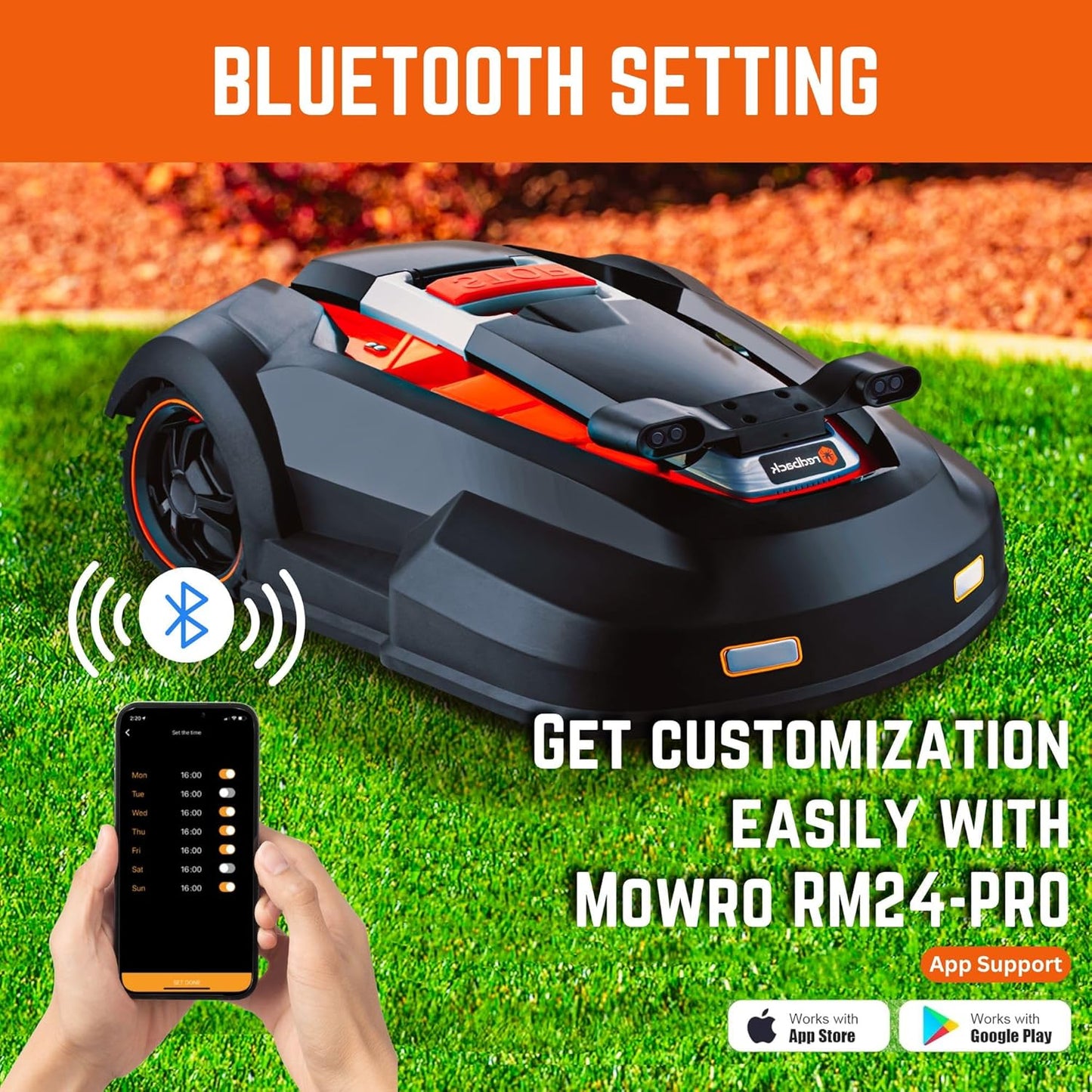 Smart Precision Robotic Mower – Premium 2024 Tech, Silent 65dBA, DIY Kit, Mows ¼ Acre & Steep Slopes