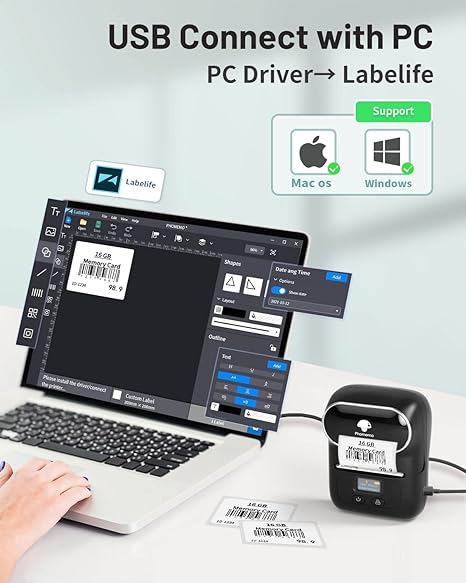 Barcode Label Printer Bluetooth Portable Thermal Printer