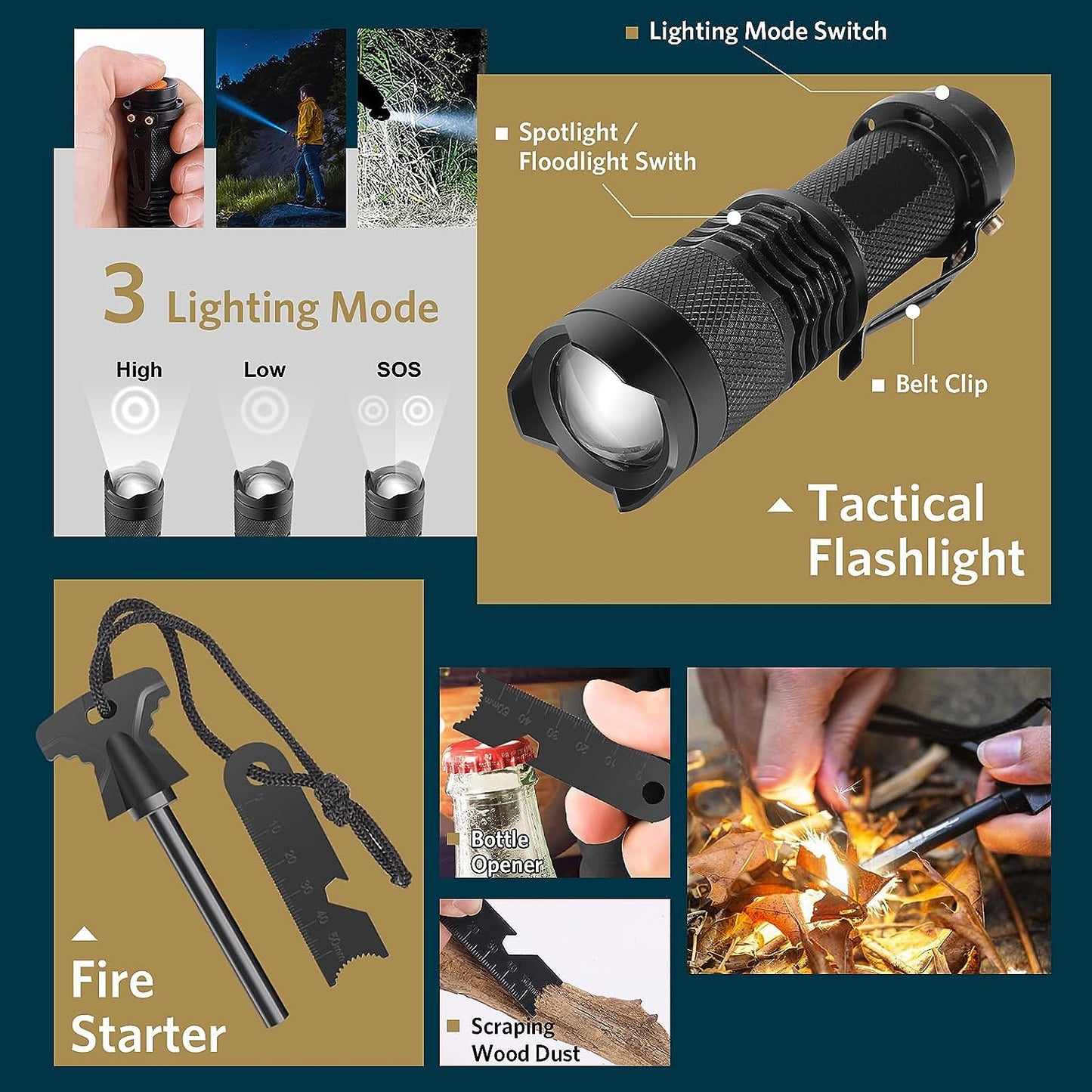 Camping and Hiking Essentials Pack 13-in-1