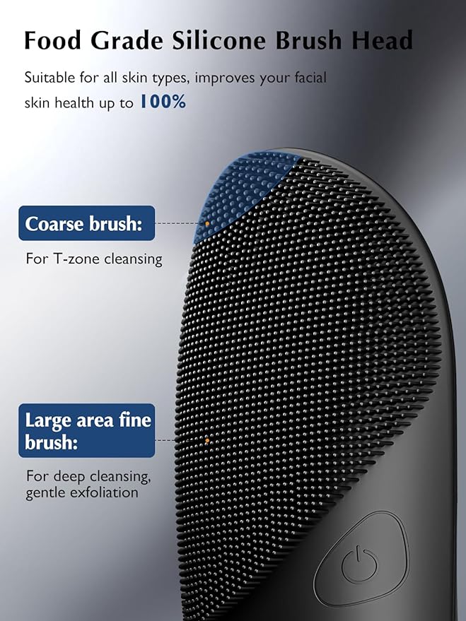 Facial Cleansing Brush Face Scrubber (IPX7 Waterproof Rechargeable Face Brush)