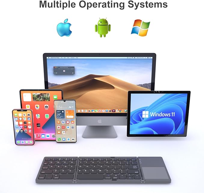 Foldable Bluetooth Keyboard, Pocket Size & Portable