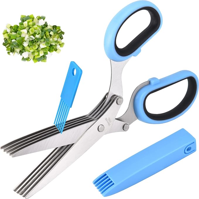 Herb Scissors - Food Cutter Chopper (5-Blades)