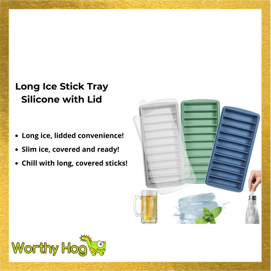 Long Ice Stick Tray Silicone with Lid