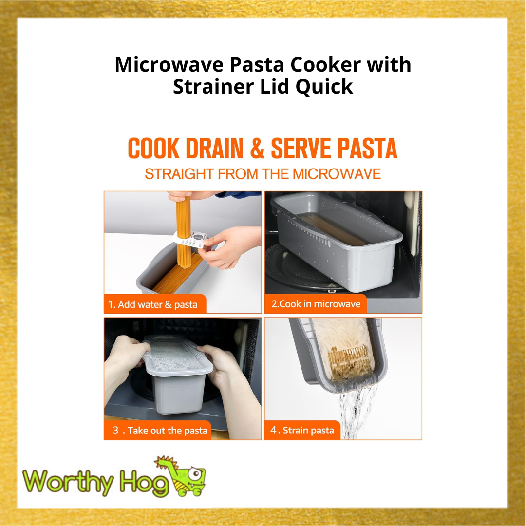 Microwave Pasta Cooker with Strainer Lid Quick