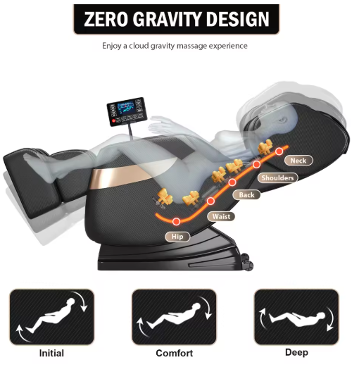 Elite Full Body Massage Chair – Zero Gravity Design with Airbag Relaxation & Back Therapy Functions