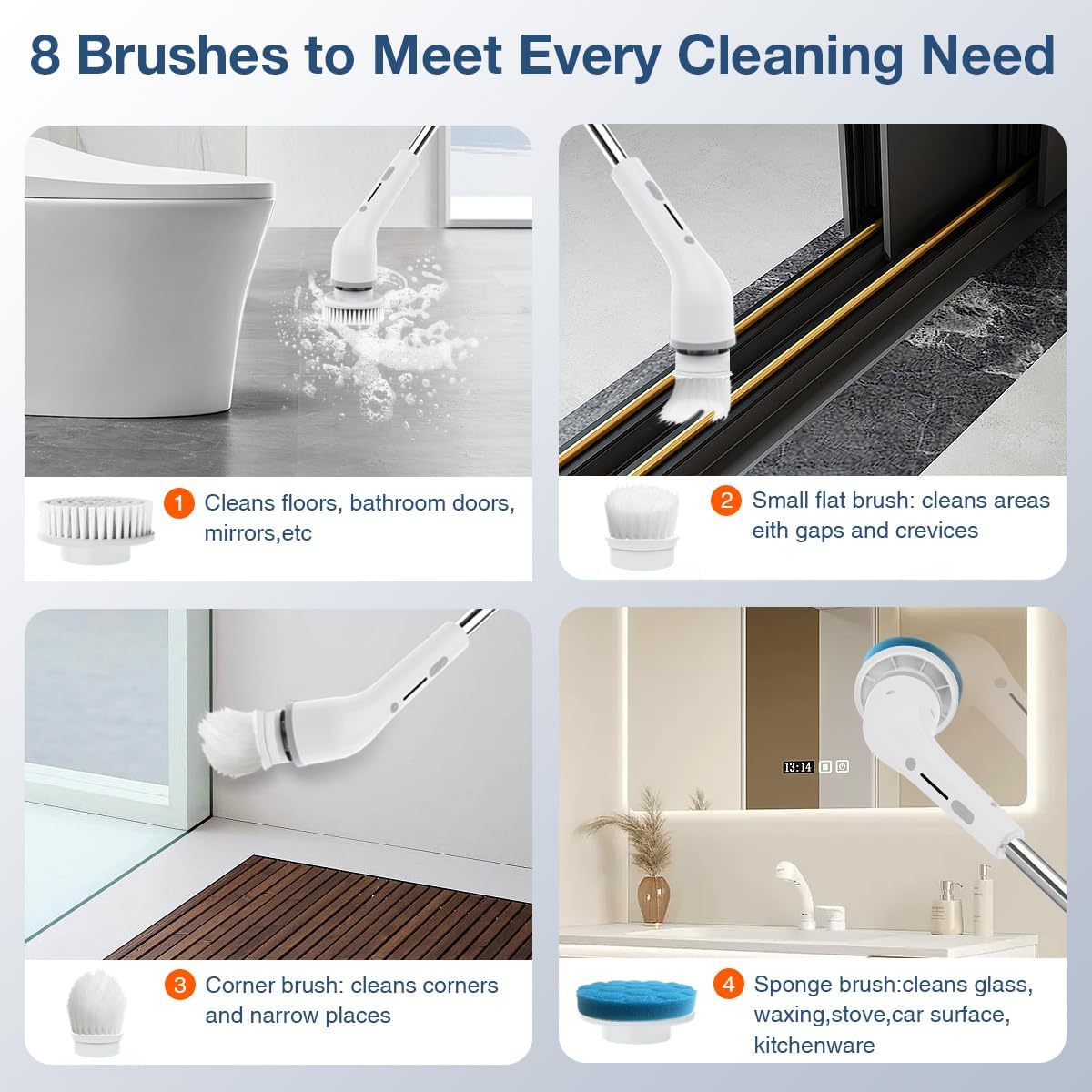 Cordless Scrub Brush with 8 Attachments