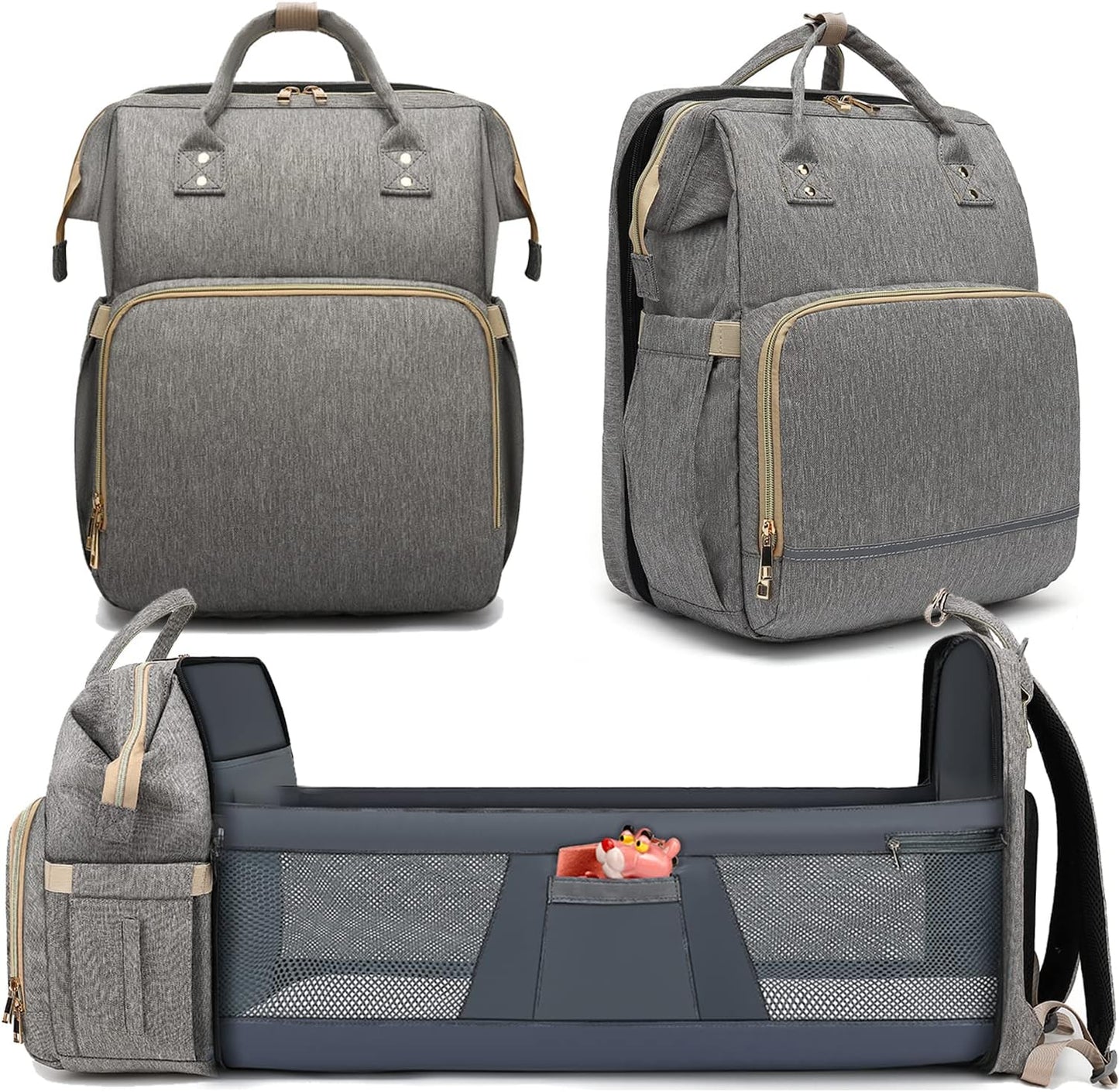 Waterproof Diaper Bag Backpack with Changing Station