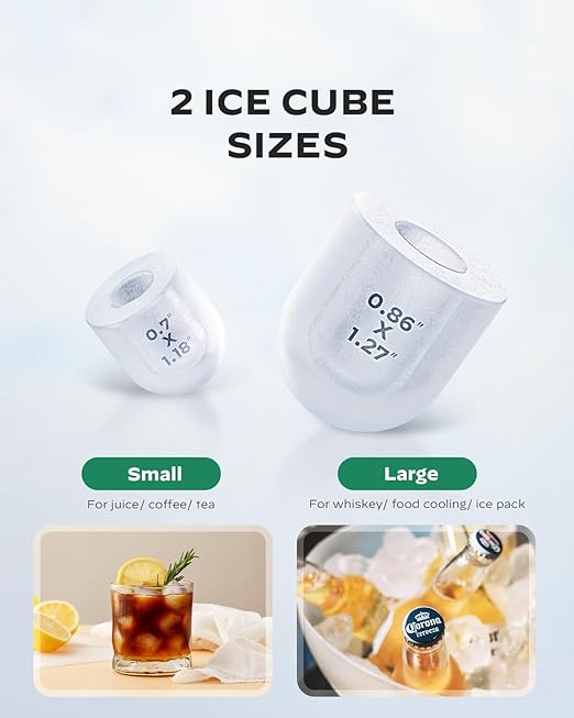 Countertop Ice Maker Machine, 9 Cubes Ready in 6 Mins