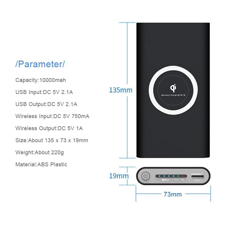 10000mAh Qi Wireless Charging Powerbank - worthyhog