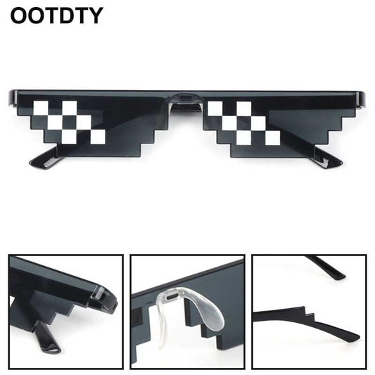 Thug Life Glasses Deal With It Glasses Pixel Women Men Black Mosaic Sunglasses - worthyhog