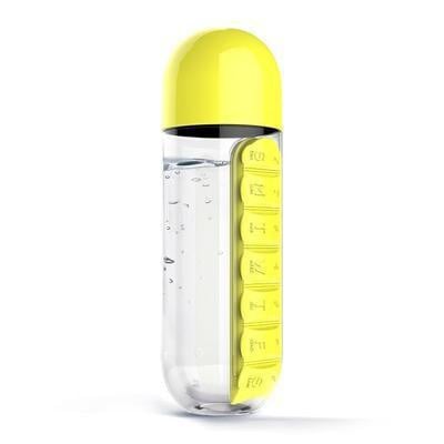 600ml Bpa Free Tritan Water Bottle With Daily Pill Box Organizer - worthyhog