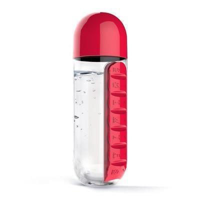 600ml Bpa Free Tritan Water Bottle With Daily Pill Box Organizer - worthyhog