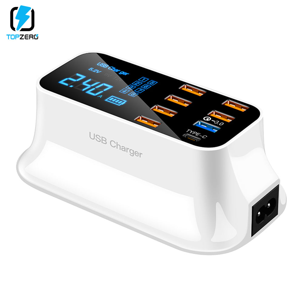 6USB+1 QC3.0+1 Type C Quick Charge 3.0 Desktop Hub - worthyhog