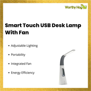 Smart Touch USB Desk Lamp With Fan