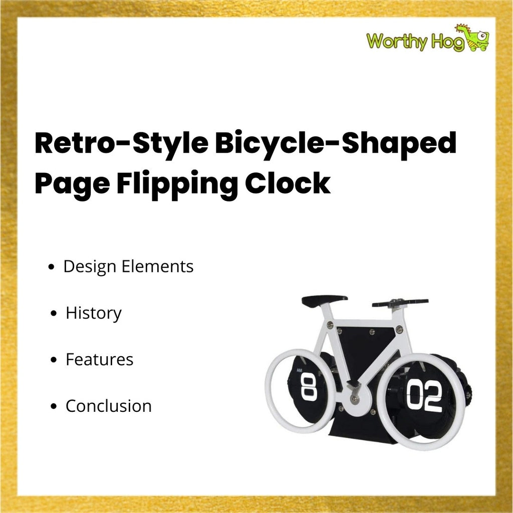 Retro Style Bicycle Shaped Page Flipping Clock