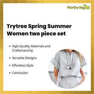 Trytree Spring Summer Women two piece set