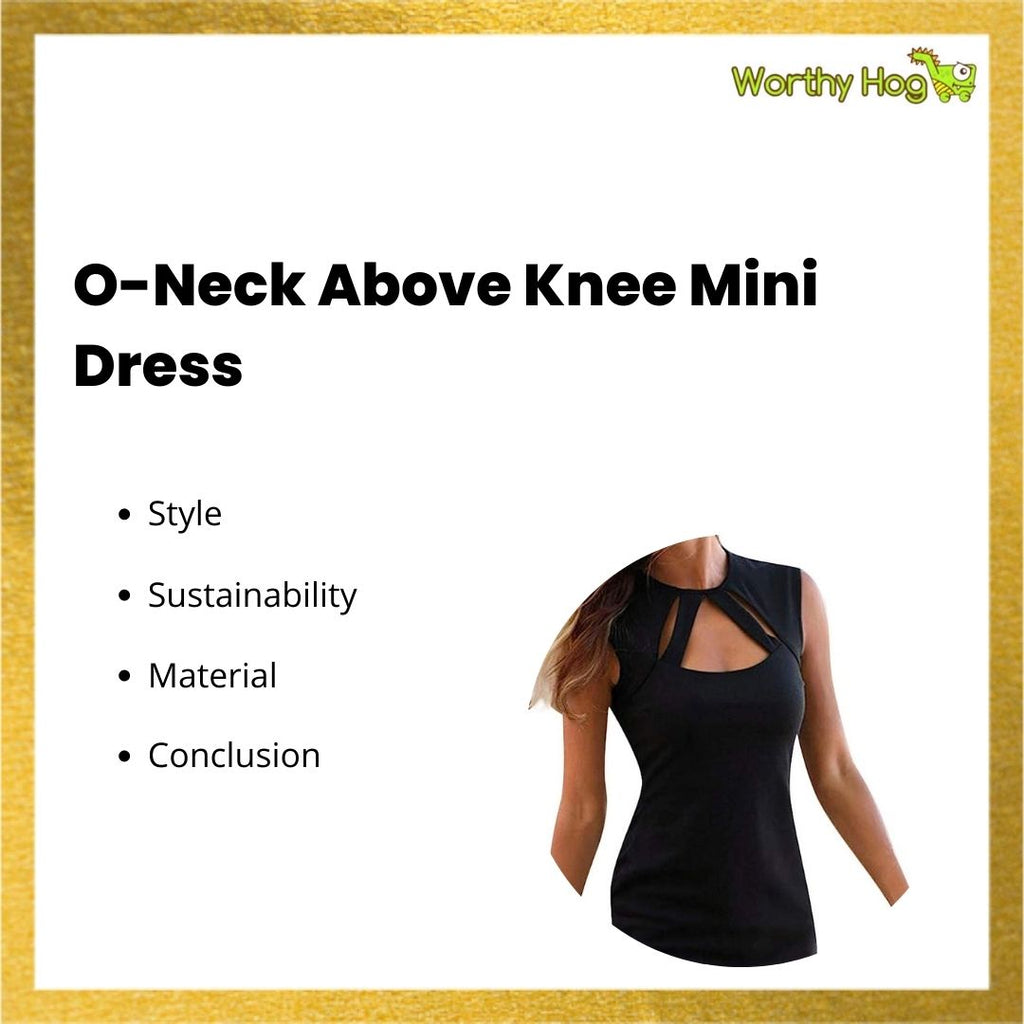 O-Neck Above Knee Mini Dress