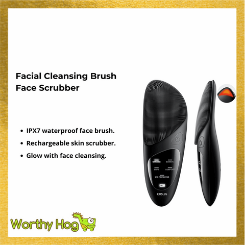 Facial Cleansing Brush Face Scrubber (IPX7 Waterproof Rechargeable Face Brush)