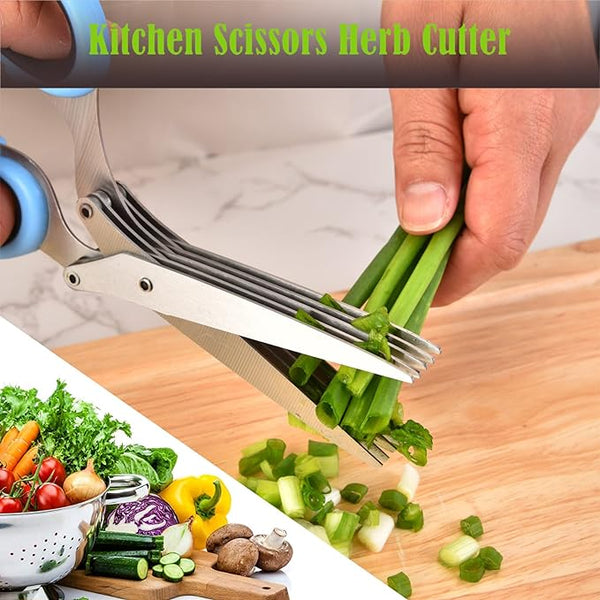 Herb Scissors - Food Cutter Chopper (5-Blades)