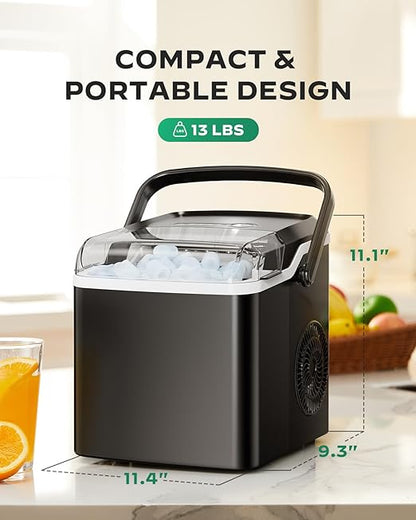 Countertop Ice Maker Machine, 9 Cubes Ready in 6 Mins