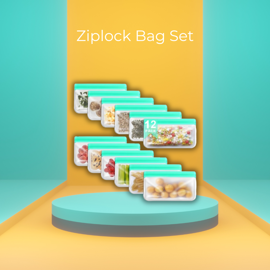 Reusable Silicone Ziplock Bag Set