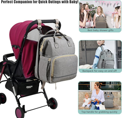 Waterproof Diaper Bag Backpack with Changing Station