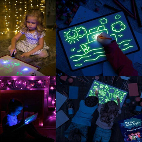 Magic Luminous Drawing Board Plus Magic Flourescent Pen For Kids