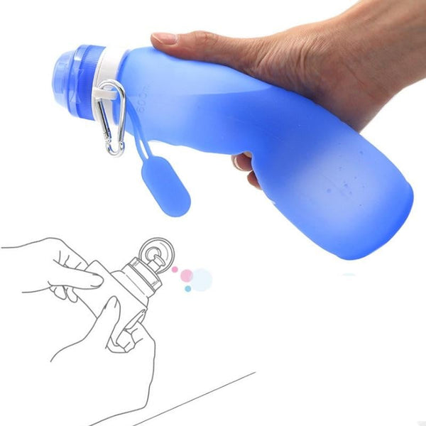 600ml Silicone Folding Water Bottle - worthyhog