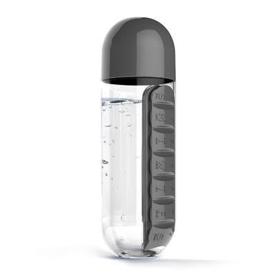 600ml Bpa Free Tritan Water Bottle With Daily Pill Box Organizer - worthyhog