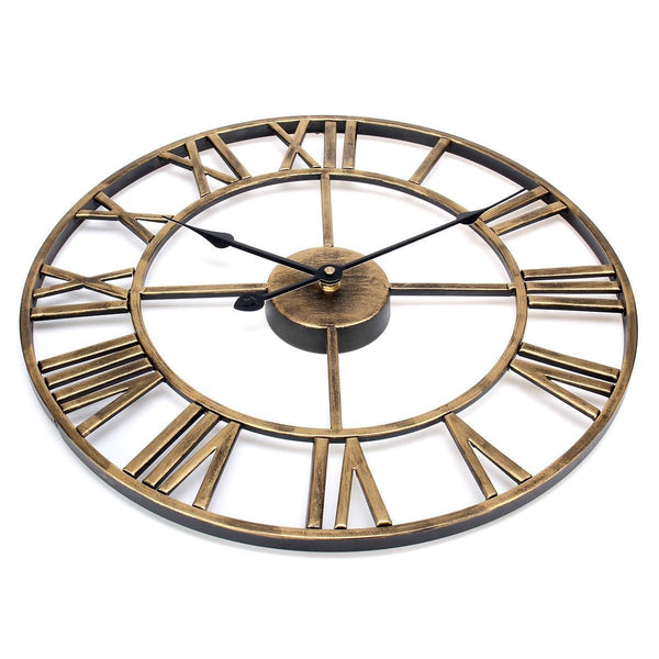 3D Roman Vintage Large Metal Wall Clock - worthyhog